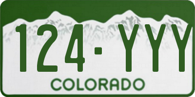 CO license plate 124YYY