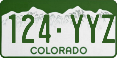 CO license plate 124YYZ