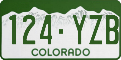 CO license plate 124YZB