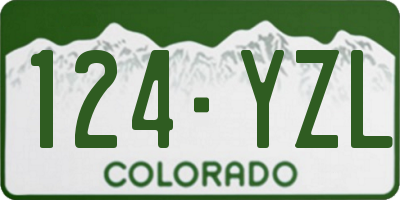 CO license plate 124YZL
