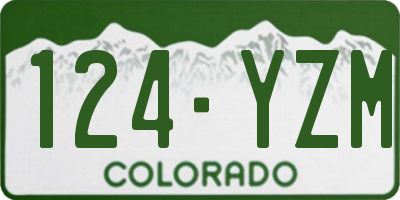 CO license plate 124YZM