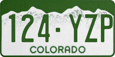 CO license plate 124YZP