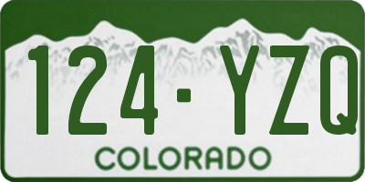 CO license plate 124YZQ