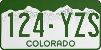 CO license plate 124YZS
