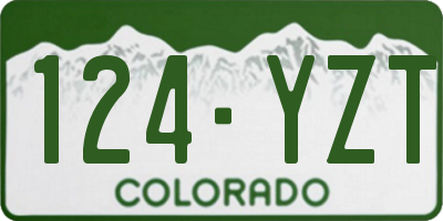 CO license plate 124YZT