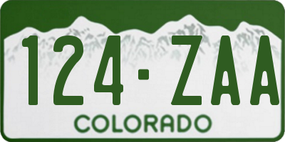 CO license plate 124ZAA