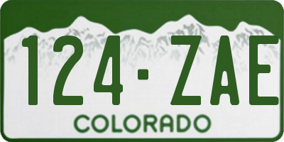 CO license plate 124ZAE