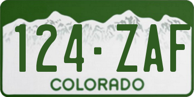 CO license plate 124ZAF