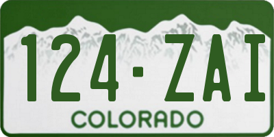 CO license plate 124ZAI