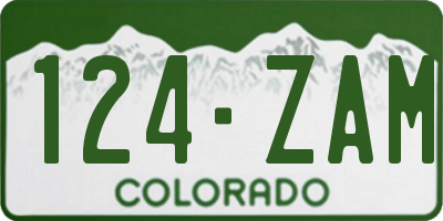 CO license plate 124ZAM