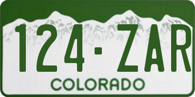 CO license plate 124ZAR
