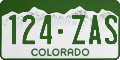 CO license plate 124ZAS