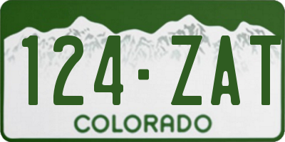 CO license plate 124ZAT