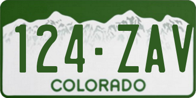 CO license plate 124ZAV