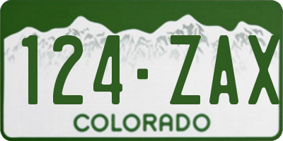 CO license plate 124ZAX