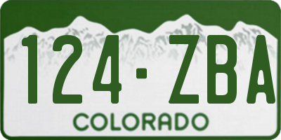 CO license plate 124ZBA