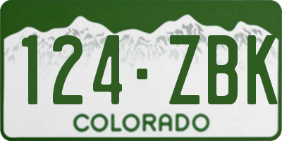 CO license plate 124ZBK