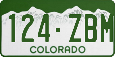 CO license plate 124ZBM