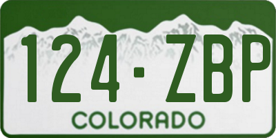 CO license plate 124ZBP