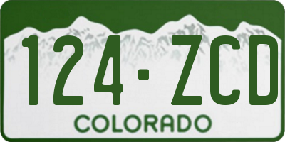 CO license plate 124ZCD