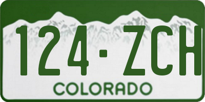 CO license plate 124ZCH