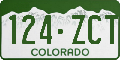 CO license plate 124ZCT