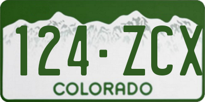 CO license plate 124ZCX