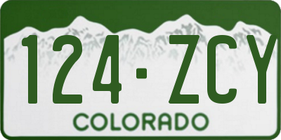 CO license plate 124ZCY
