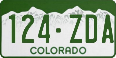 CO license plate 124ZDA