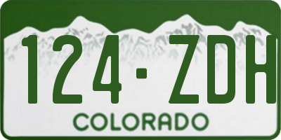 CO license plate 124ZDH