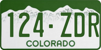 CO license plate 124ZDR