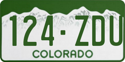CO license plate 124ZDU