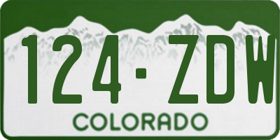 CO license plate 124ZDW