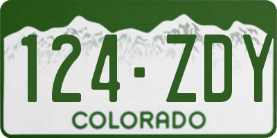 CO license plate 124ZDY