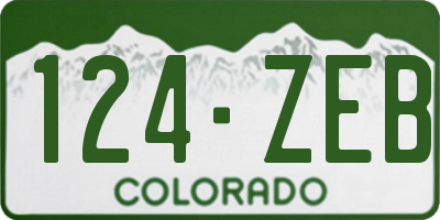 CO license plate 124ZEB