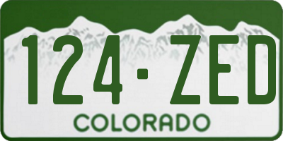 CO license plate 124ZED
