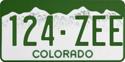 CO license plate 124ZEE