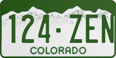 CO license plate 124ZEN