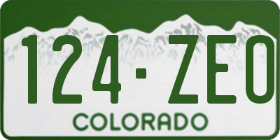 CO license plate 124ZEO