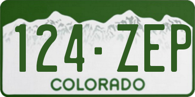 CO license plate 124ZEP