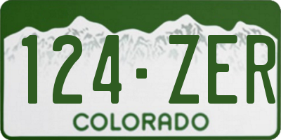 CO license plate 124ZER