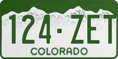 CO license plate 124ZET