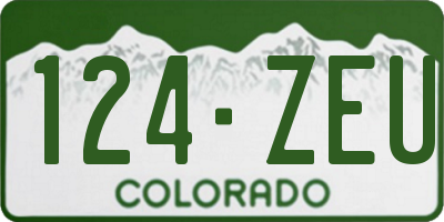 CO license plate 124ZEU