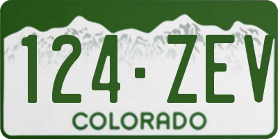 CO license plate 124ZEV