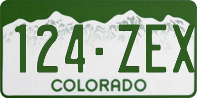 CO license plate 124ZEX