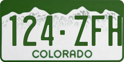 CO license plate 124ZFH