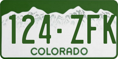 CO license plate 124ZFK