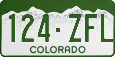 CO license plate 124ZFL