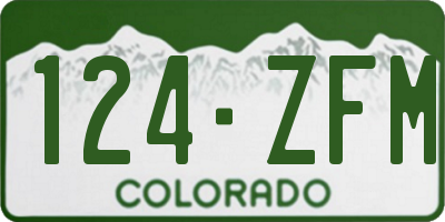 CO license plate 124ZFM