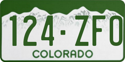 CO license plate 124ZFO